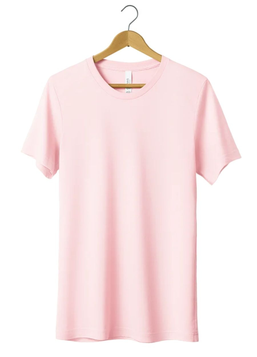 Premium Sıfır Yaka Tişört - Pembe