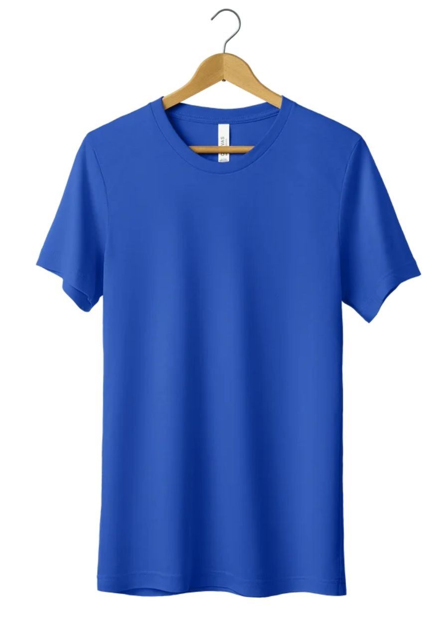 Premium Sıfır Yaka Tişört - Mavi