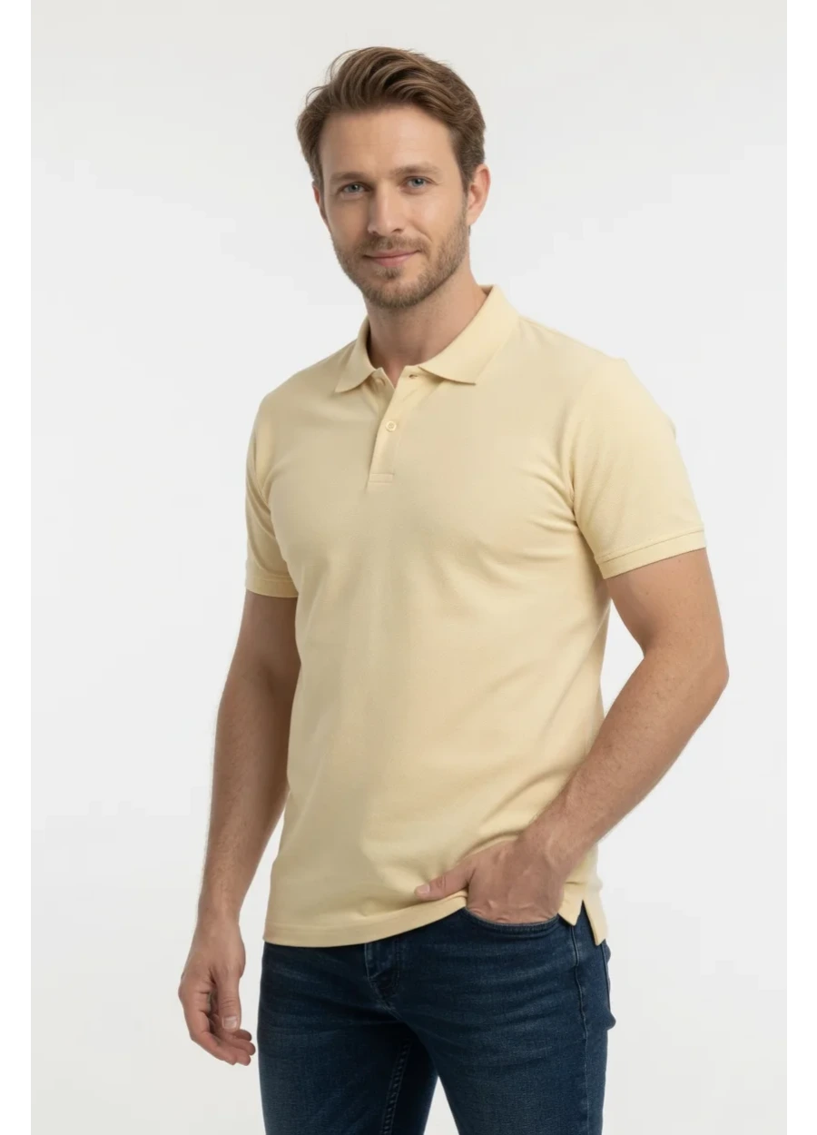 Polo Yaka Tişört - Bej