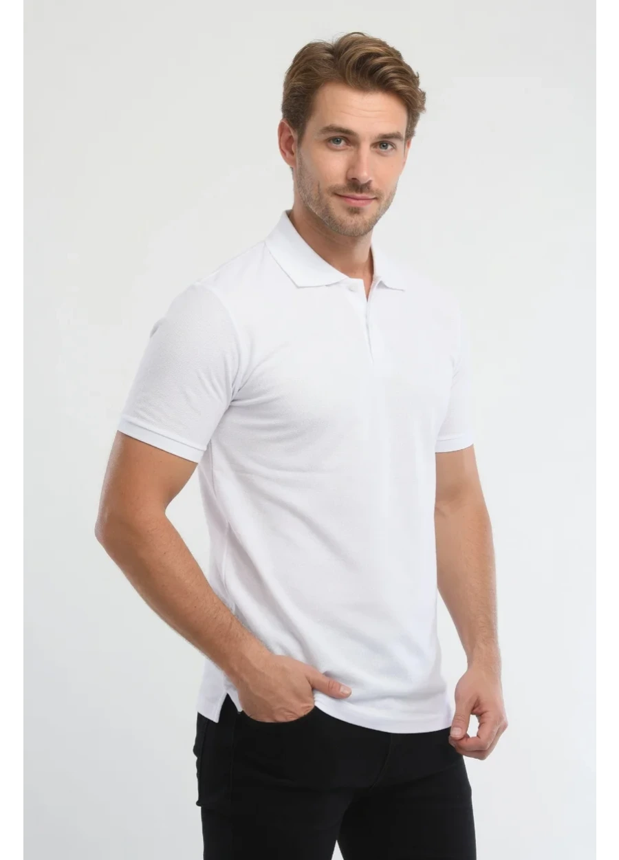 Polo Yaka Tişört - Beyaz