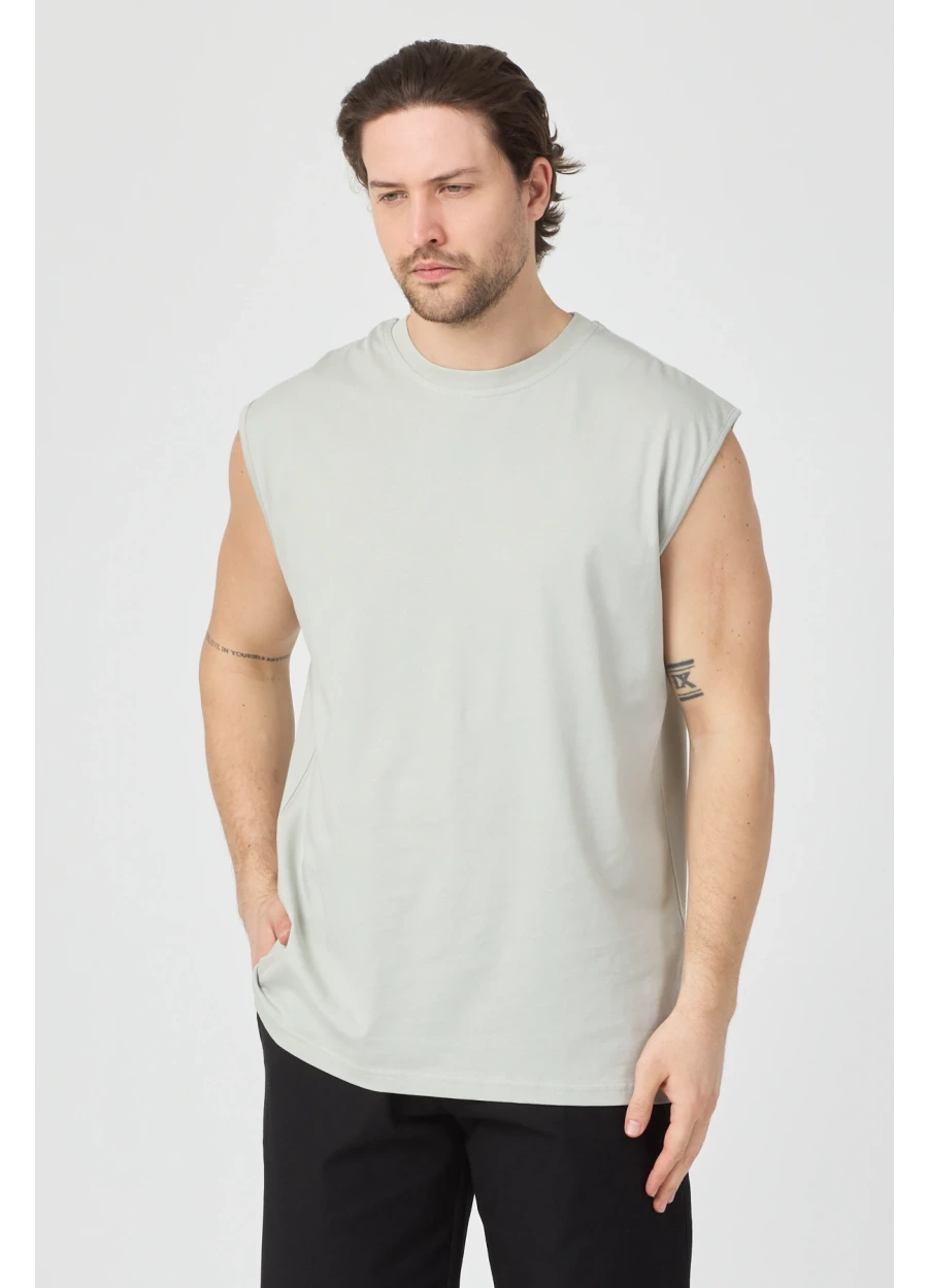 Sporcu Fitness T-shirt - Boyalı Gri