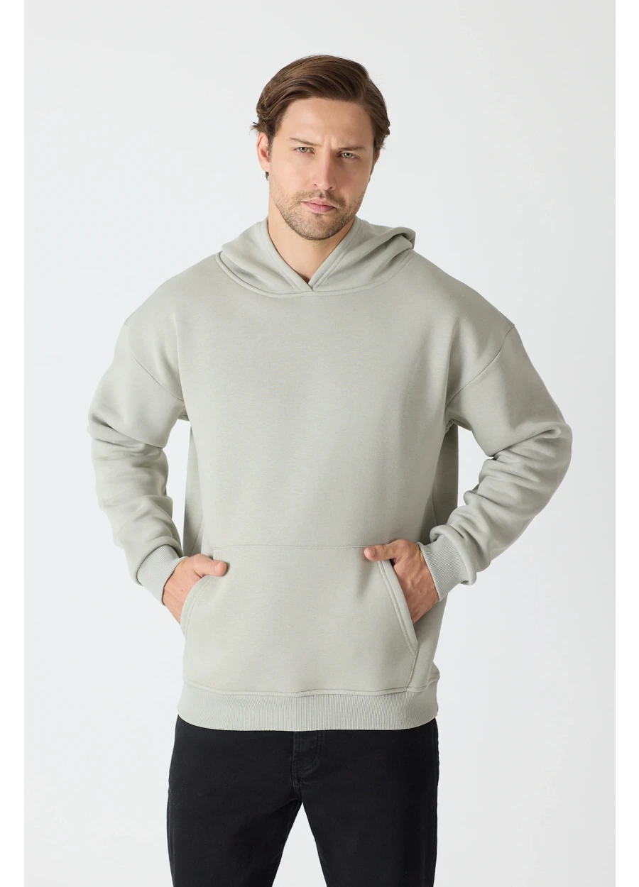 Hoodie - Boyalı Gri