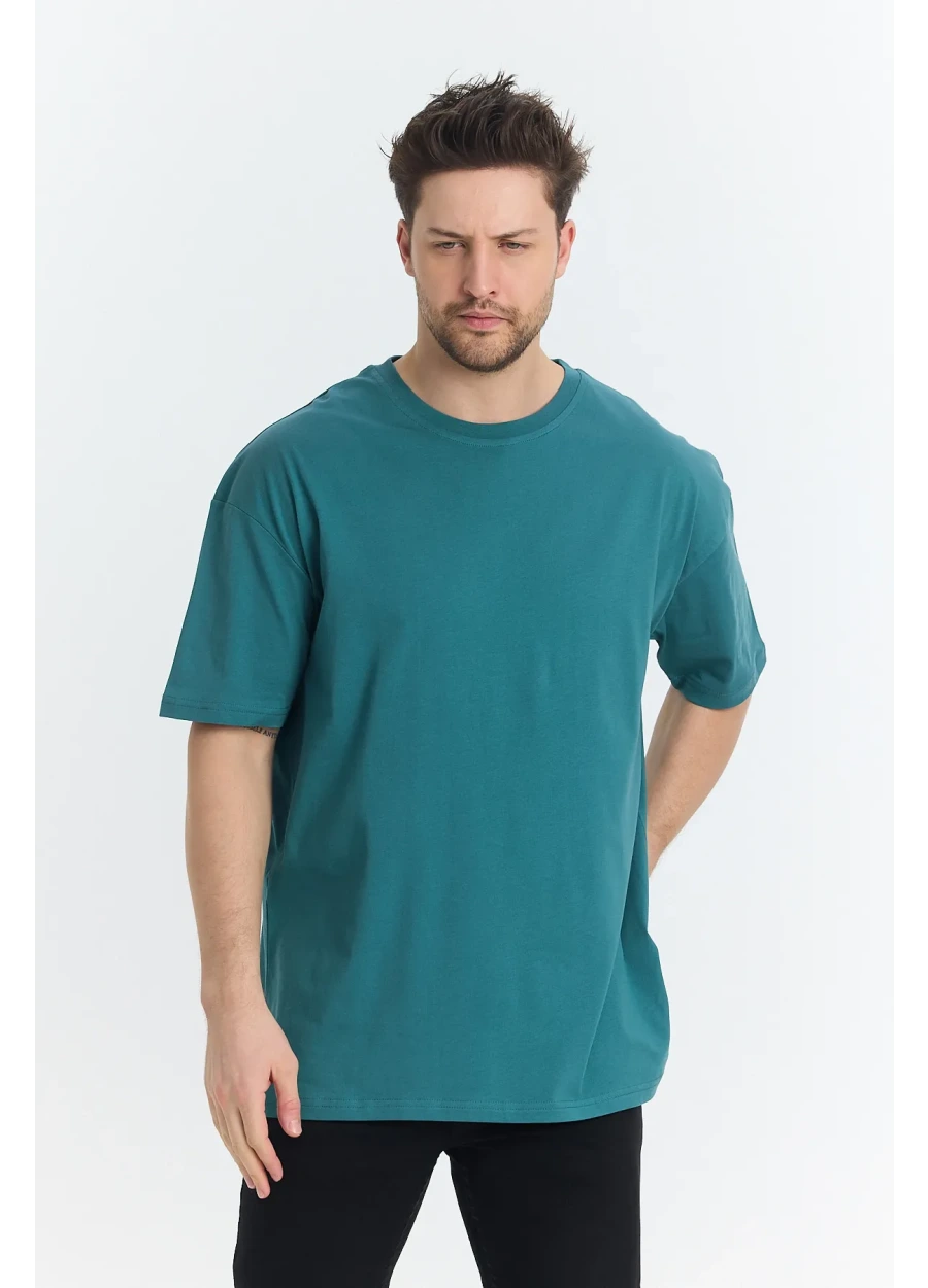 Oversize T-shirt 24/1 - Deniz Turkuazı