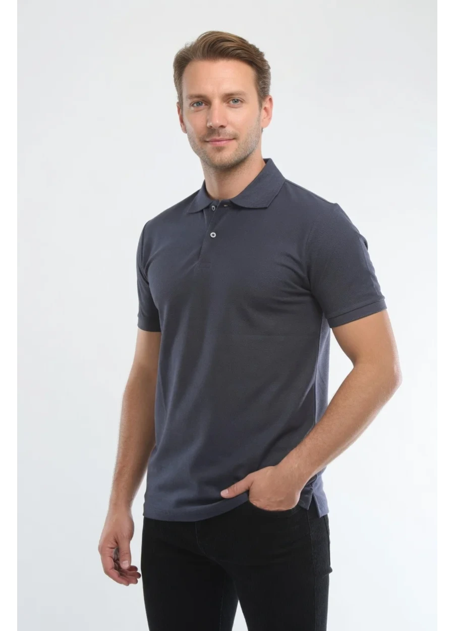 Polo Yaka Tişört - Füme