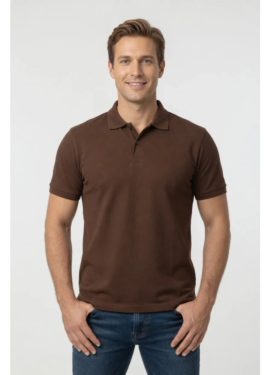 Polo Yaka Tişört - Kahverengi