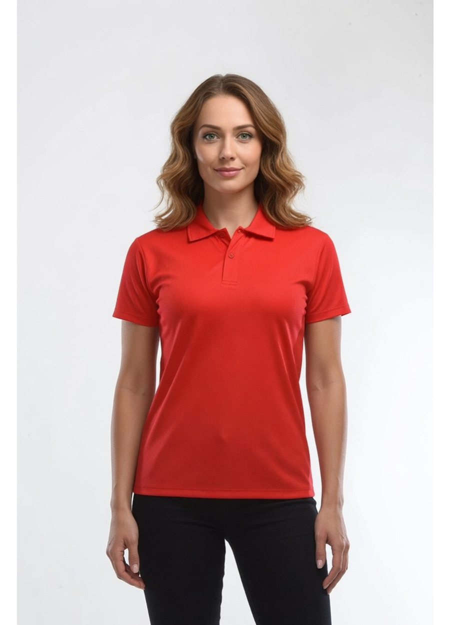 Drytouch Polo Yaka Kısa Kollu Tişört - Kırmızı