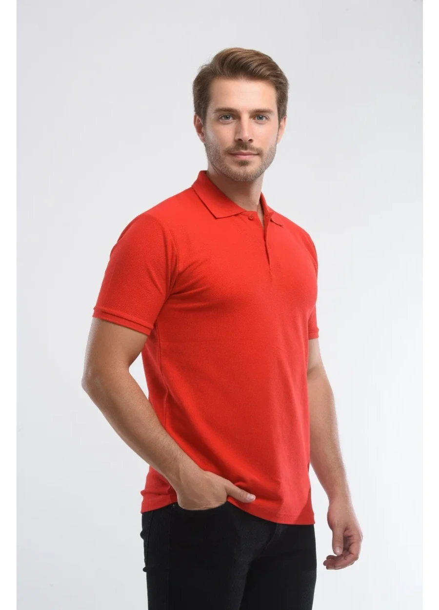 Polo Yaka Tişört - Kırmızı