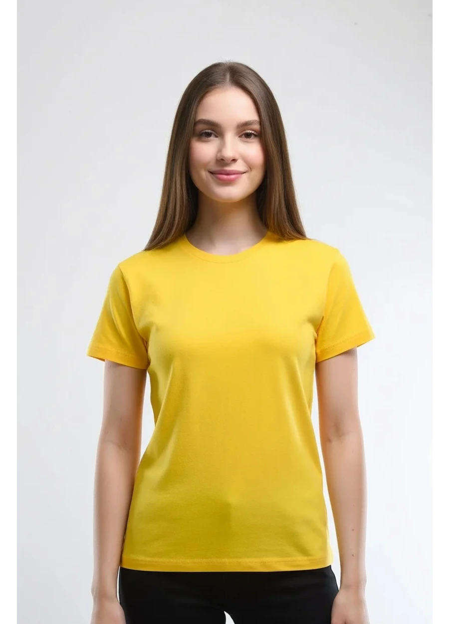 Bisiklet Yaka Tişört - Sarı