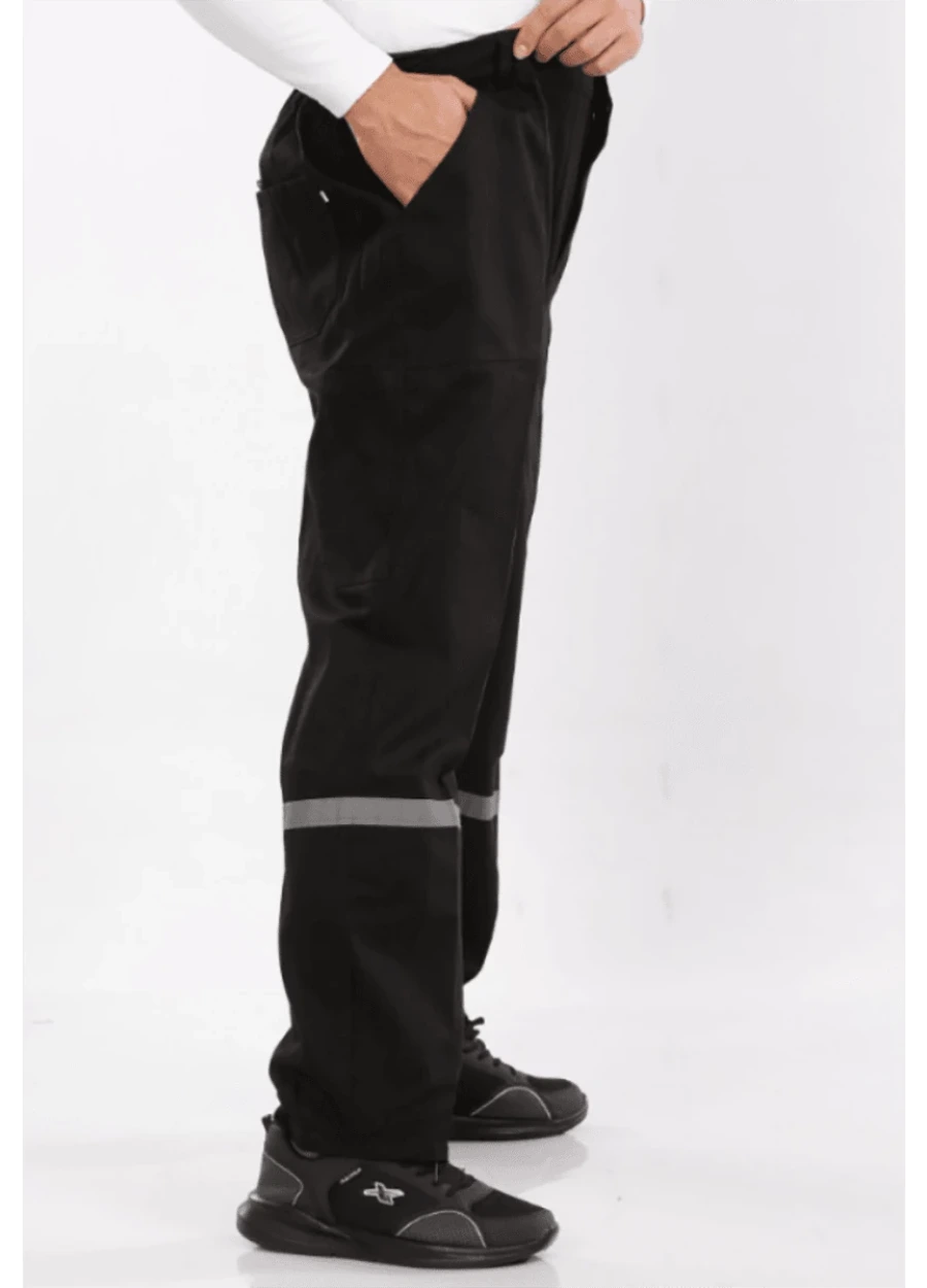 Kışlık Gabardin Reflektörlü Pantolon - Siyah