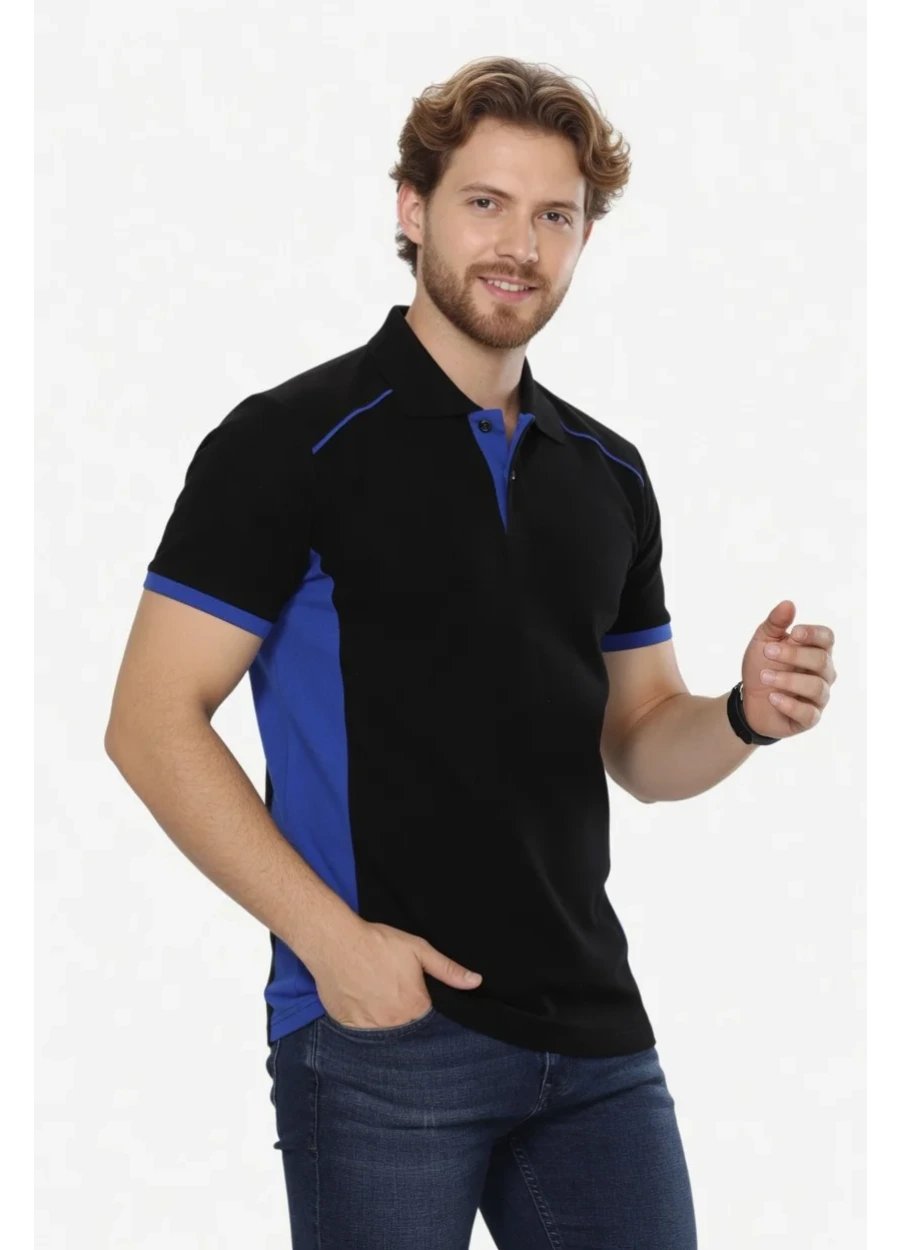 Modelli Polo Yaka Tişört - Siyah - Saks