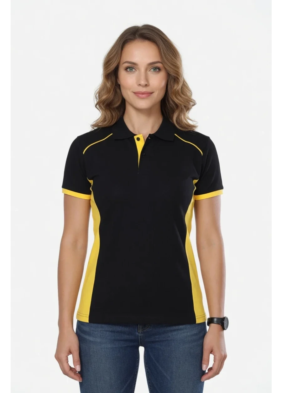 Modelli Polo Yaka Tişört - Siyah - Sarı