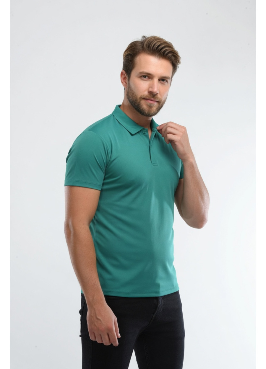 Drytouch Polo Yaka Kısa Kollu Tişört - Yeşil