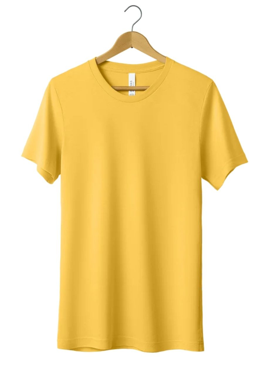 Premium Sıfır Yaka Tişört - Sarı
