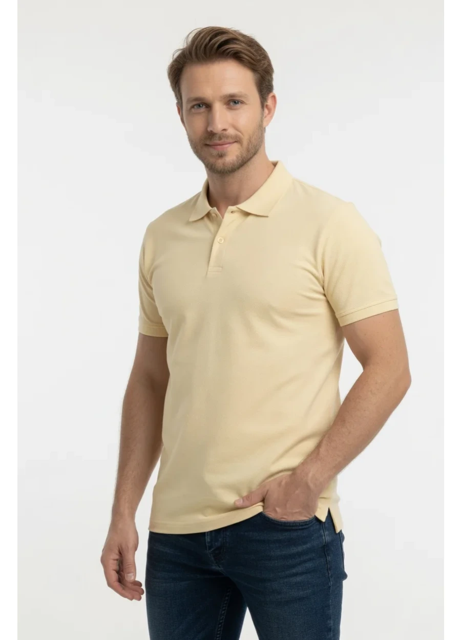 Polo Yaka Tişört - Bej