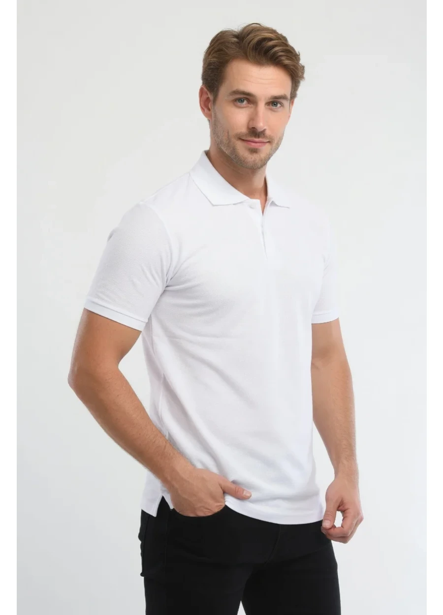 Polo Yaka Tişört - Beyaz