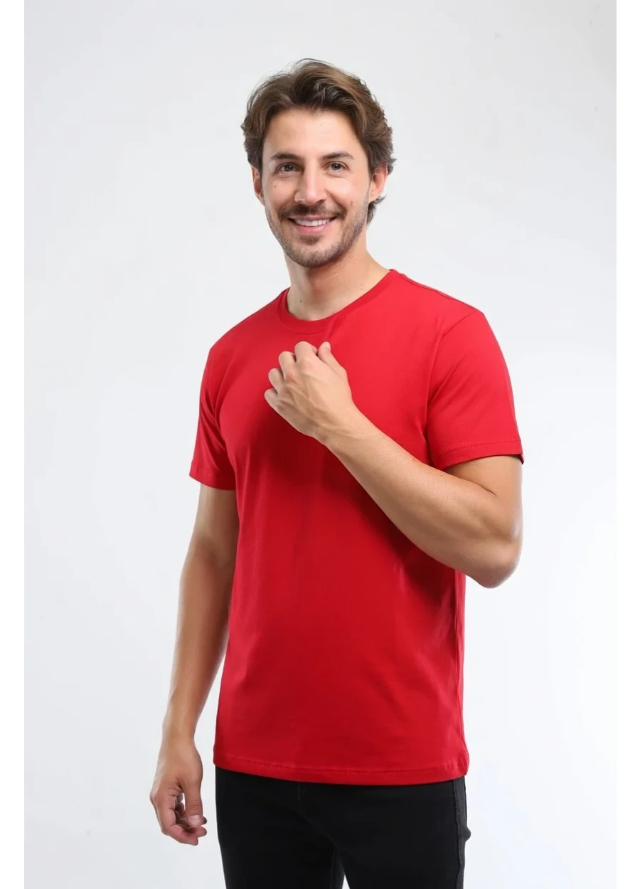 Bisiklet Yaka Tişört - Bordo