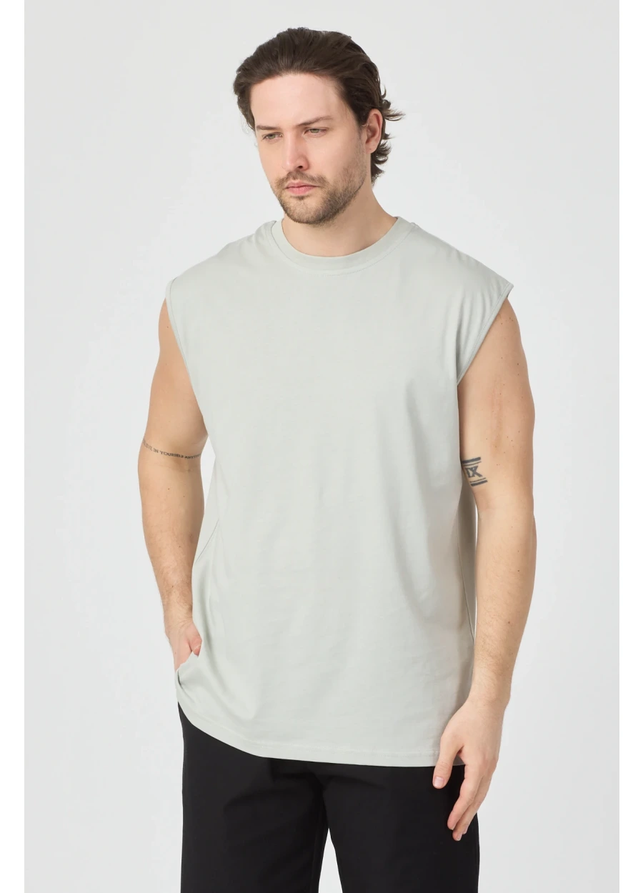 Sporcu Fitness T-shirt - Boyalı Gri