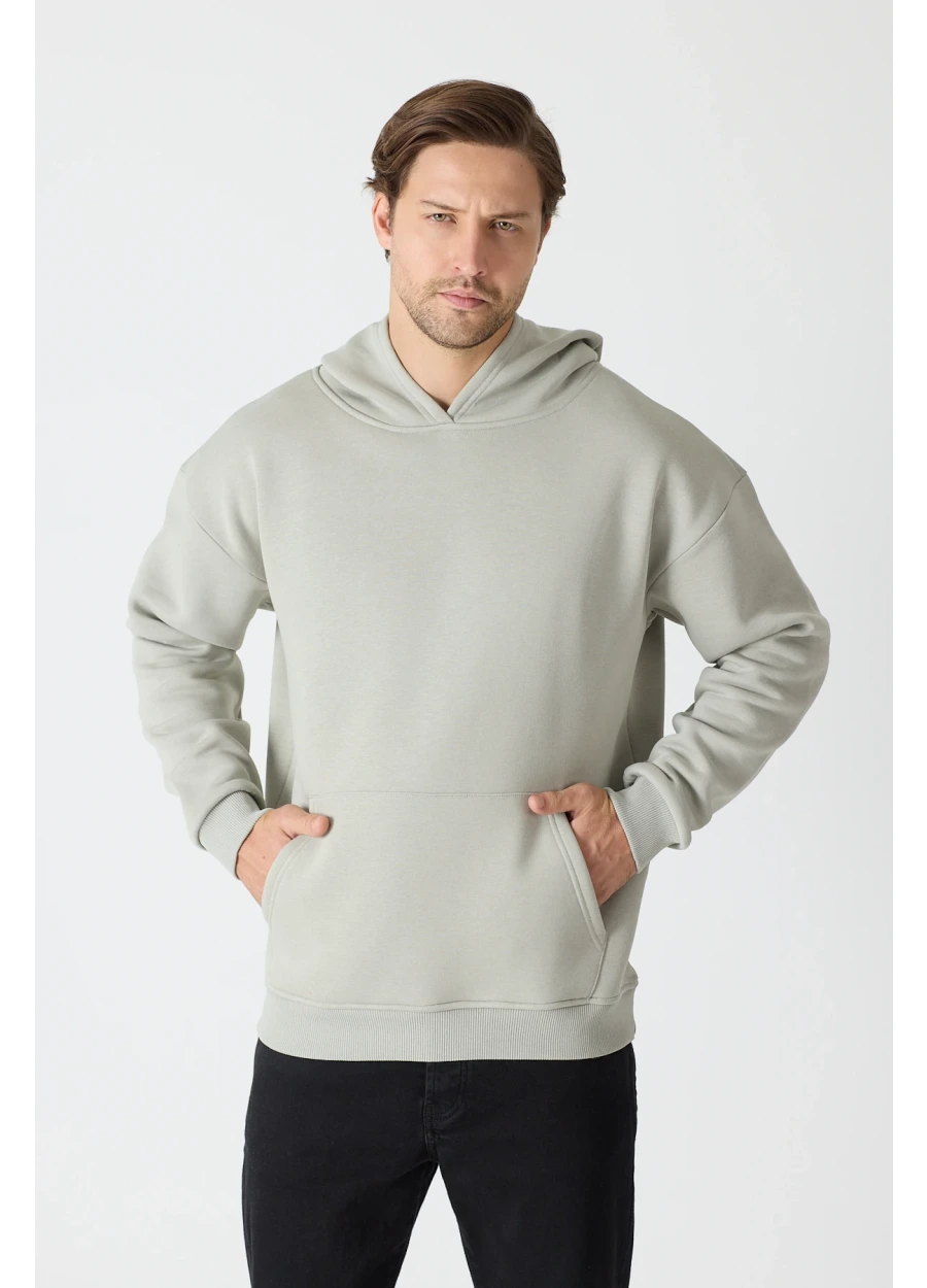 Hoodie - Boyalı Gri