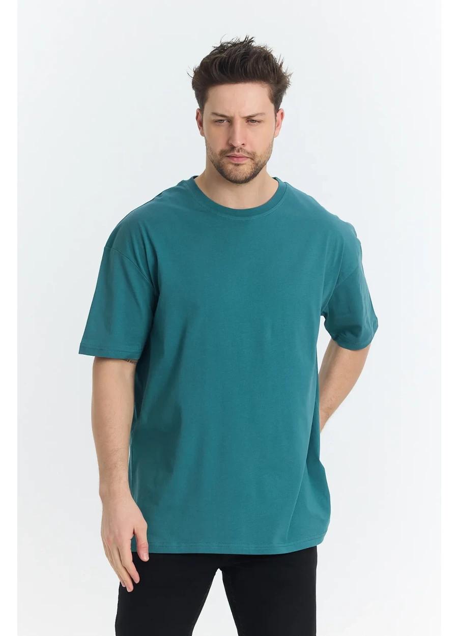 Oversize T-shirt 24/1 - Deniz Turkuazı