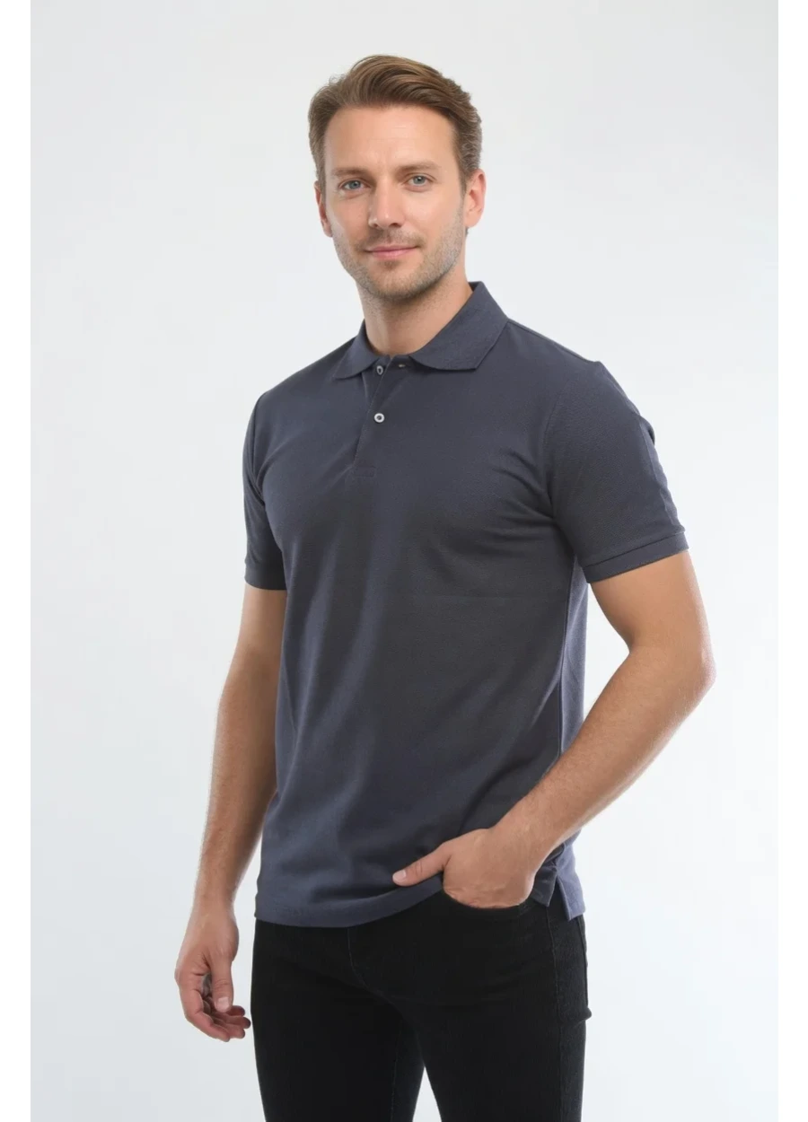 Polo Yaka Tişört - Füme