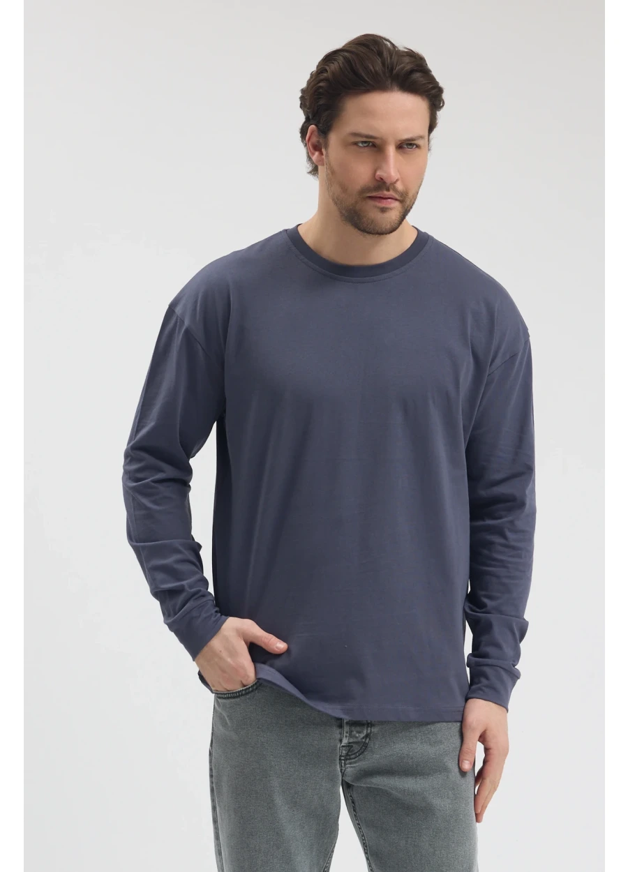 Uzun Kollu T-Shirt - Füme