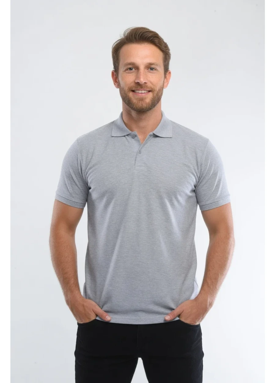 Polo Yaka Tişört - Gri