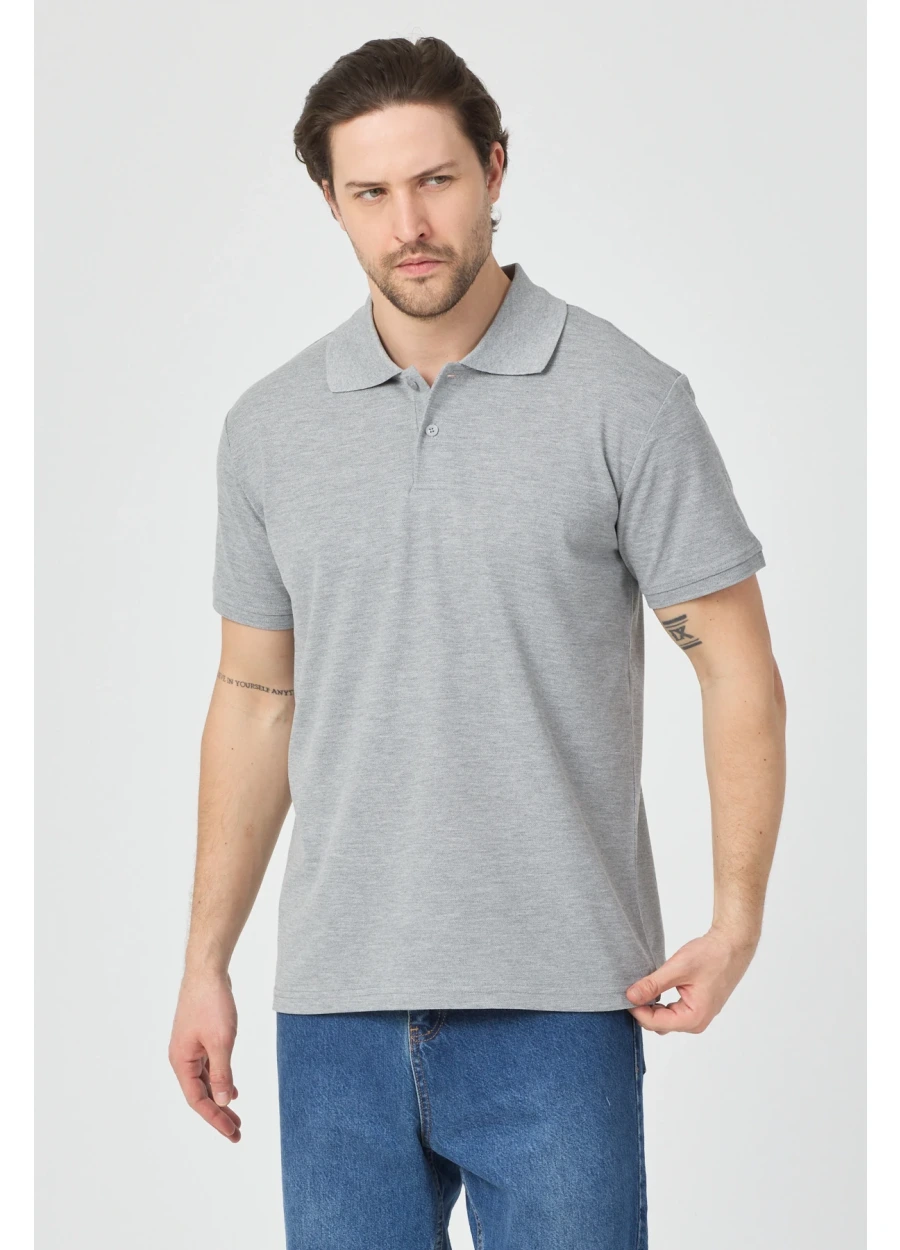 Polo Yaka T-Shirt - Gri