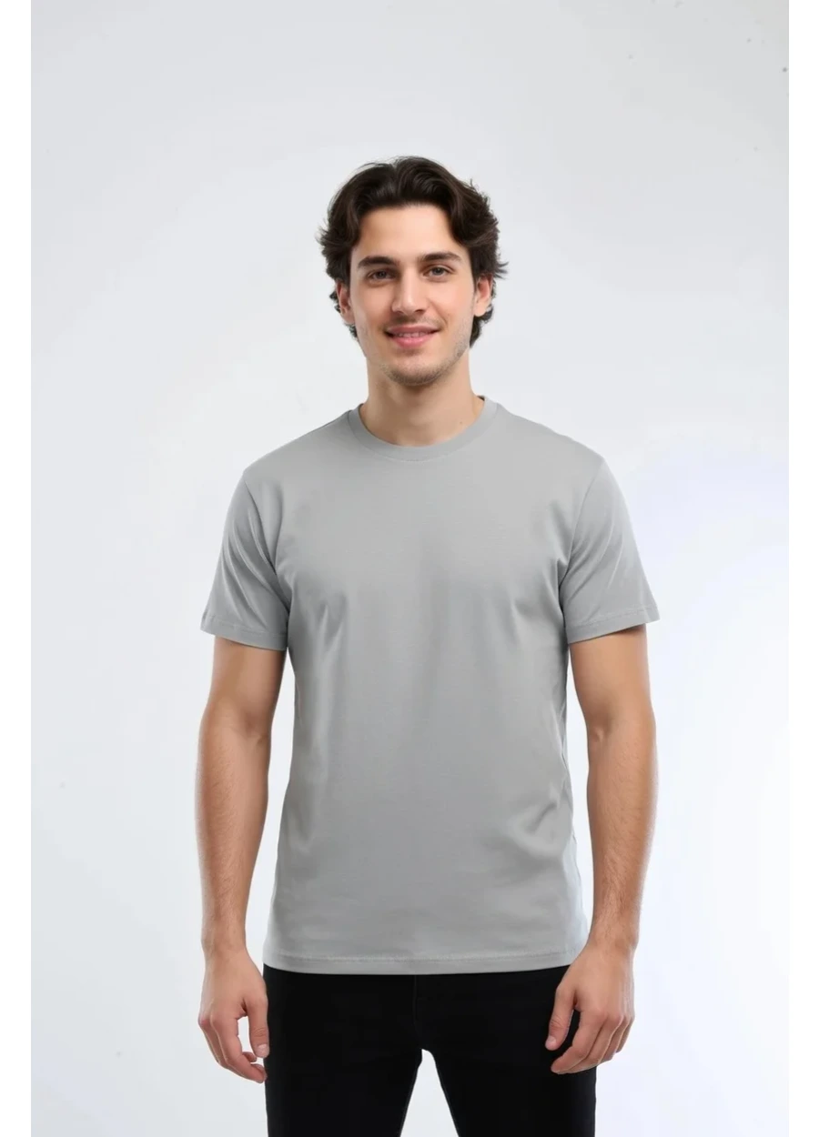 Bisiklet Yaka Tişört - Gri