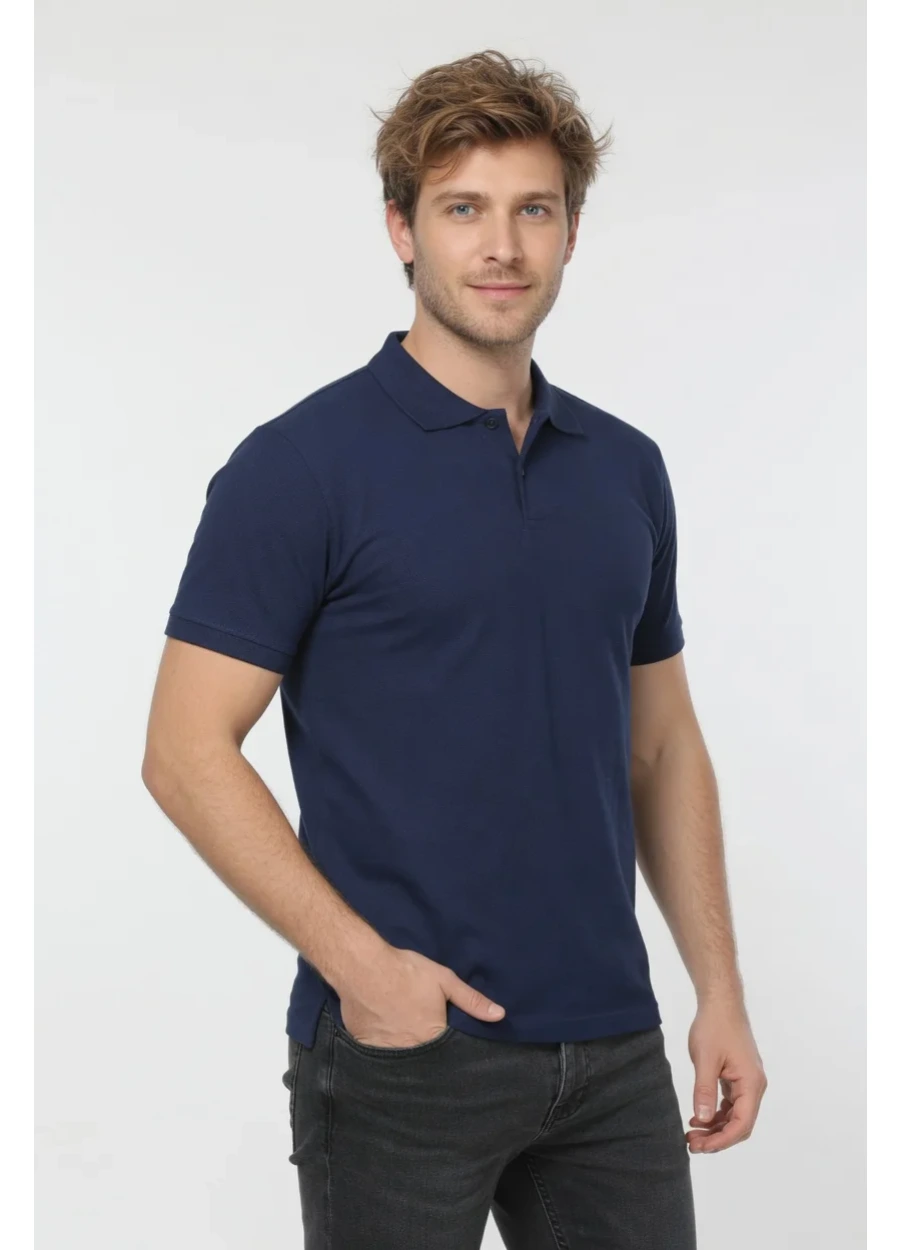 Polo Yaka Tişört - İndigo Lacivert