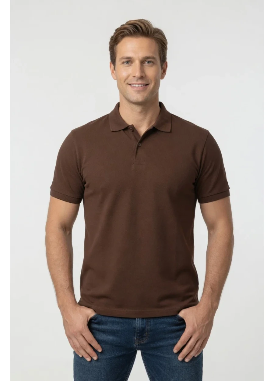 Polo Yaka Tişört - Kahverengi