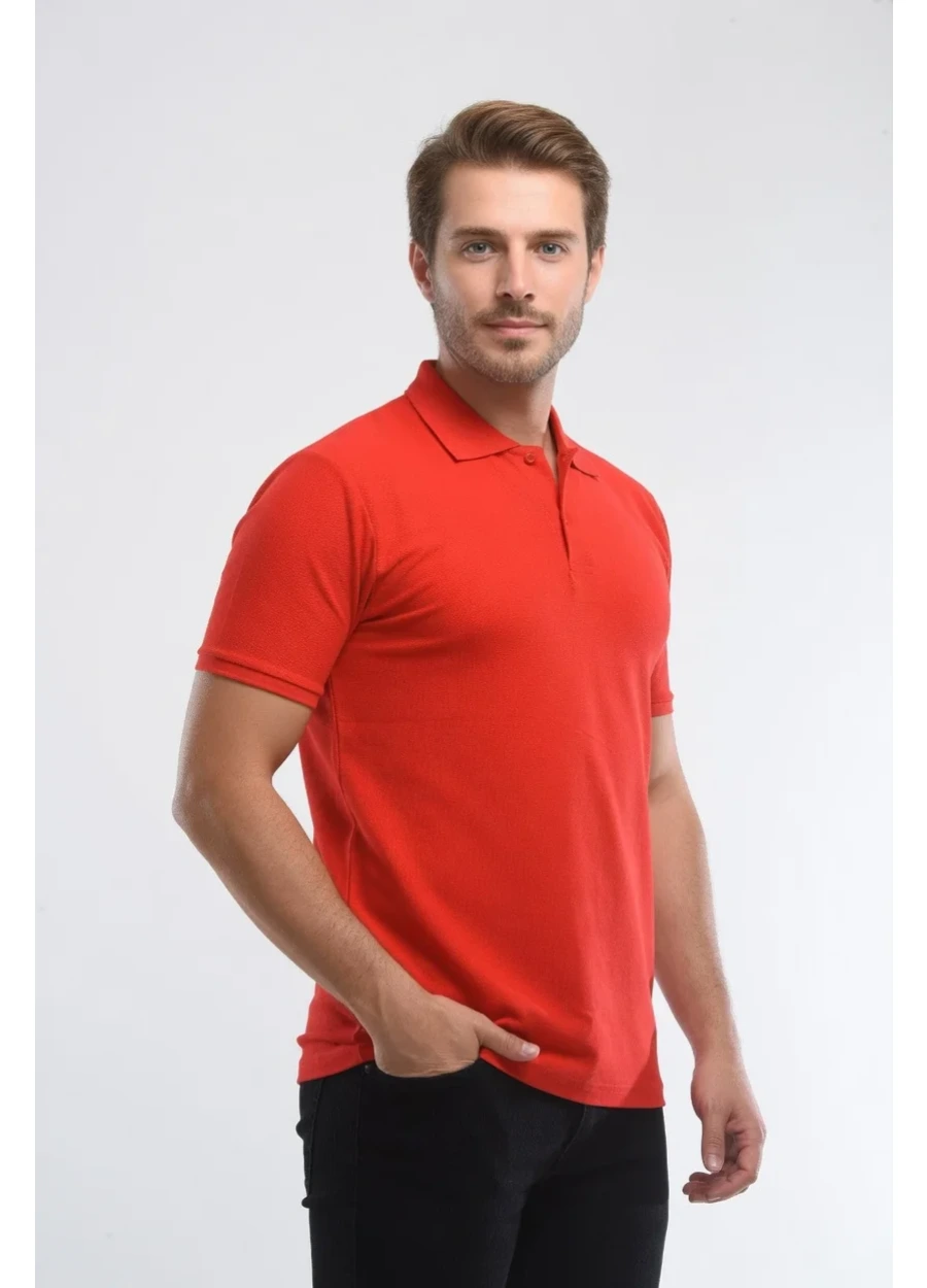 Polo Yaka Tişört - Kırmızı