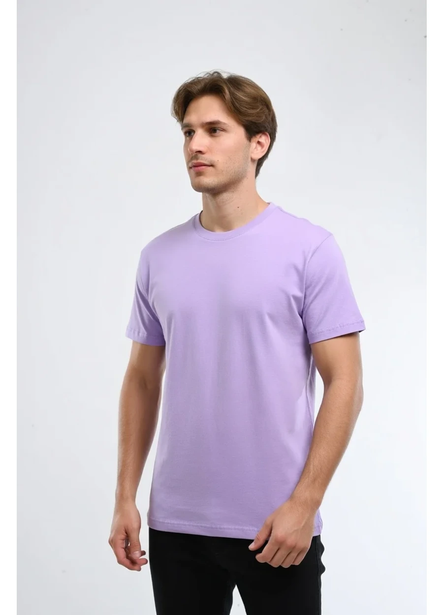 Bisiklet Yaka Tişört - Lila