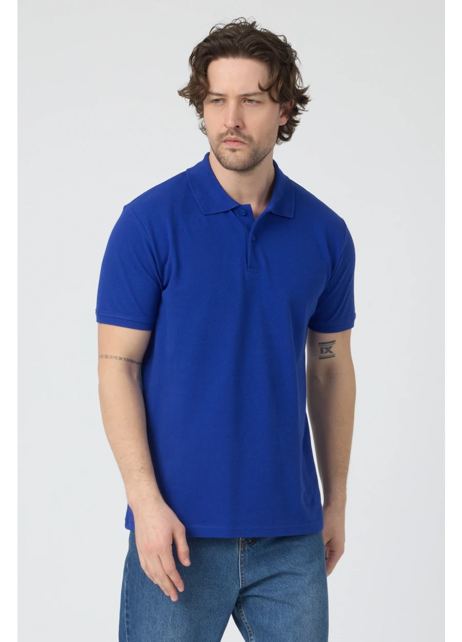 Polo Yaka T-Shirt - Saks Mavi