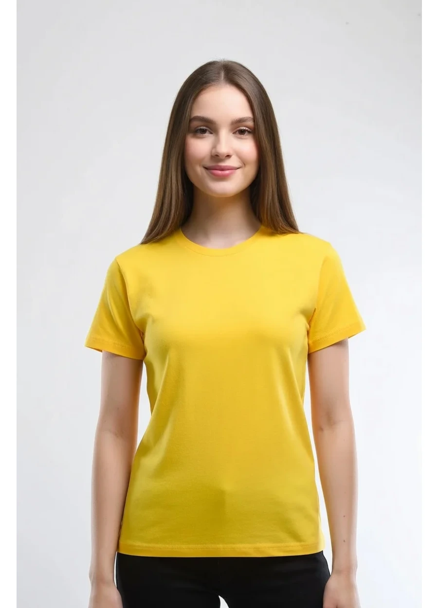 Bisiklet Yaka Tişört - Sarı