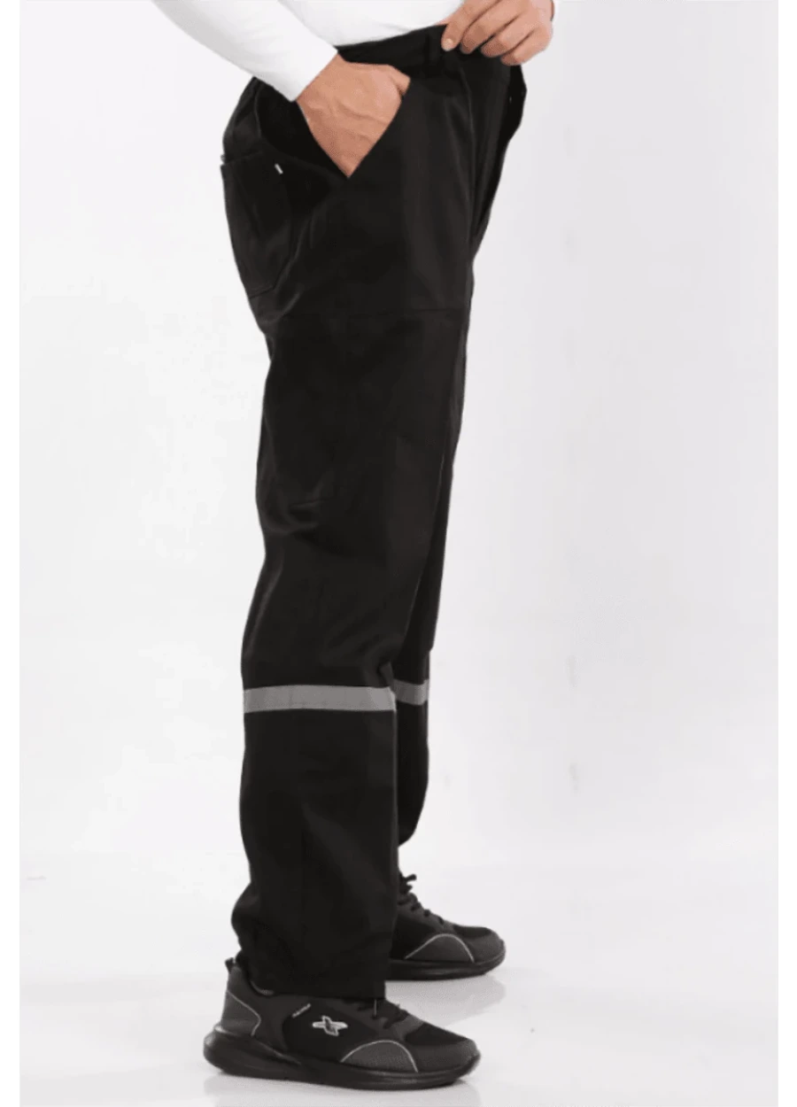 Kışlık Gabardin Reflektörlü Pantolon - Siyah