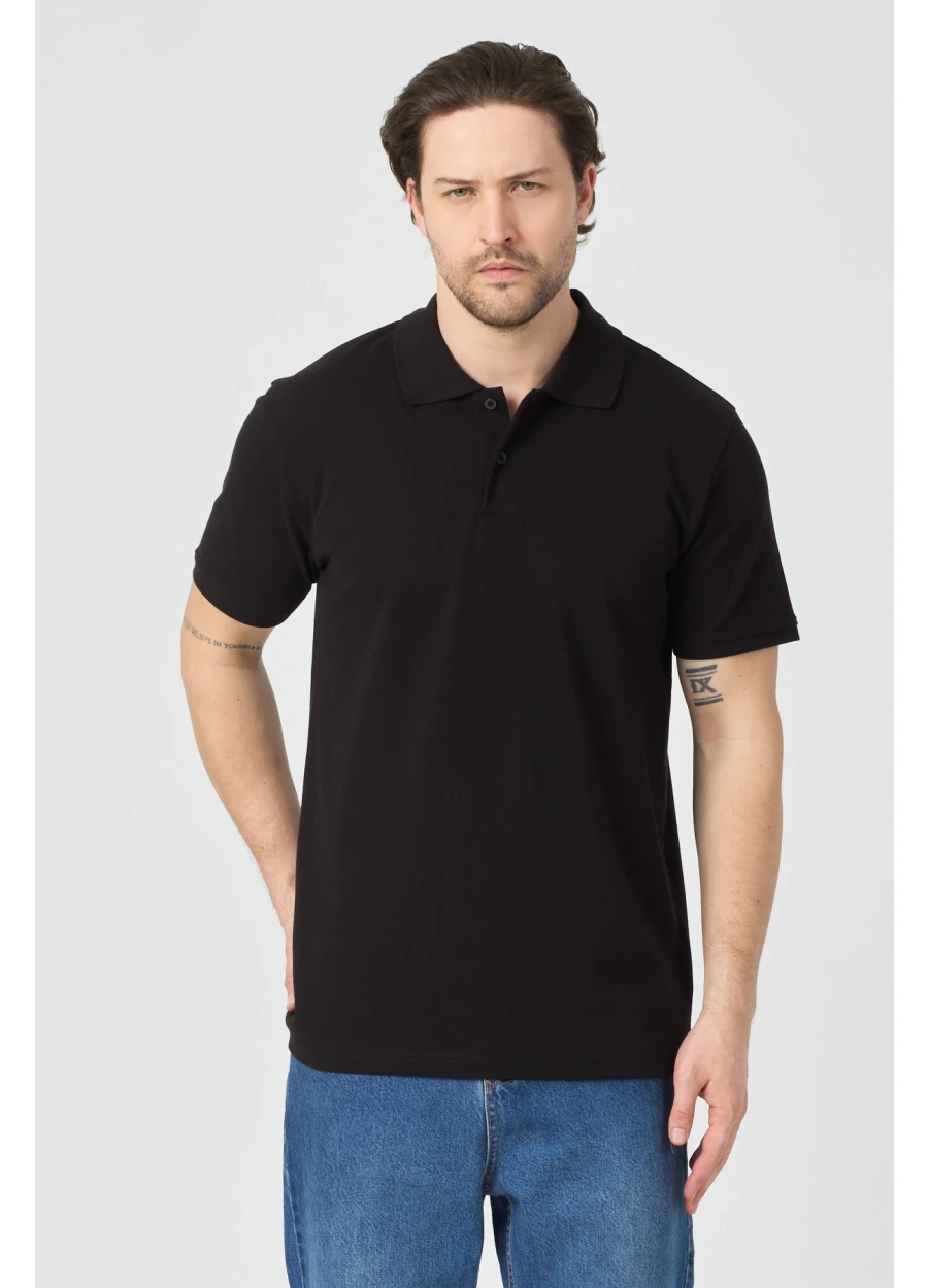 Polo Yaka T-Shirt - Siyah