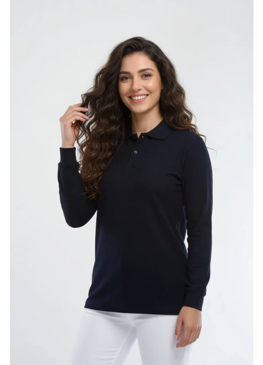 3 İplik Polo Yaka Sweat - Siyah