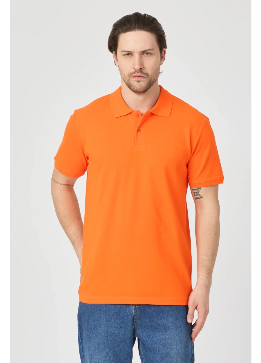 Polo Yaka T-Shirt - Turuncu